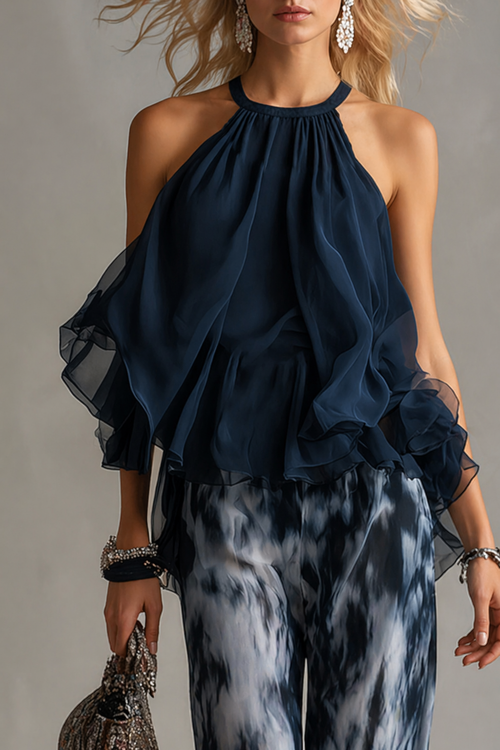 VICCA || HALTER CHIFFON SET