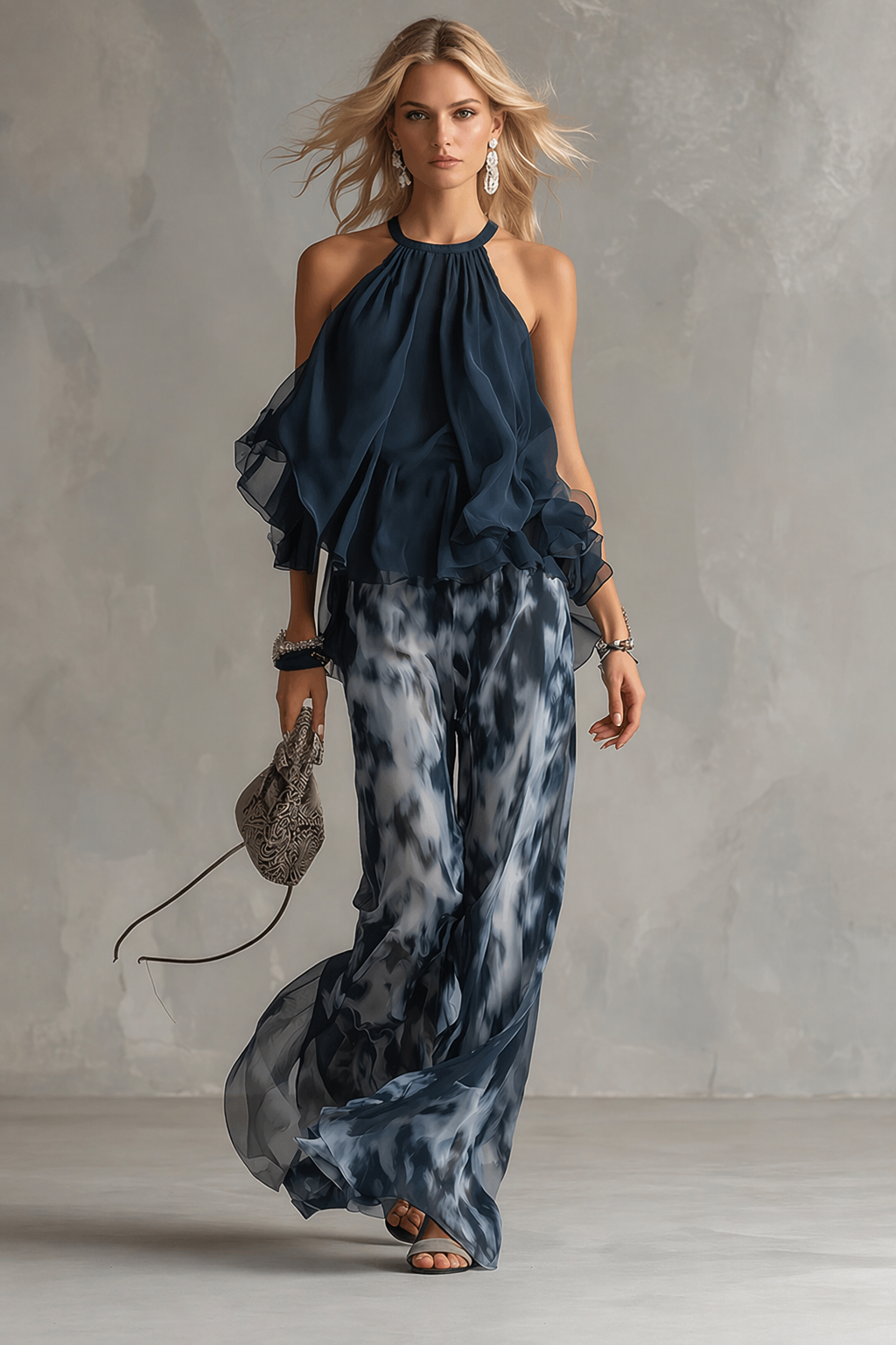 VICCA || HALTER CHIFFON SET