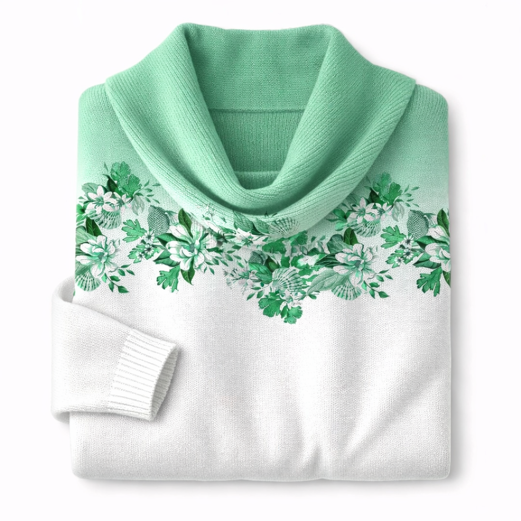 Amaya || Jersey Floral con Cuello