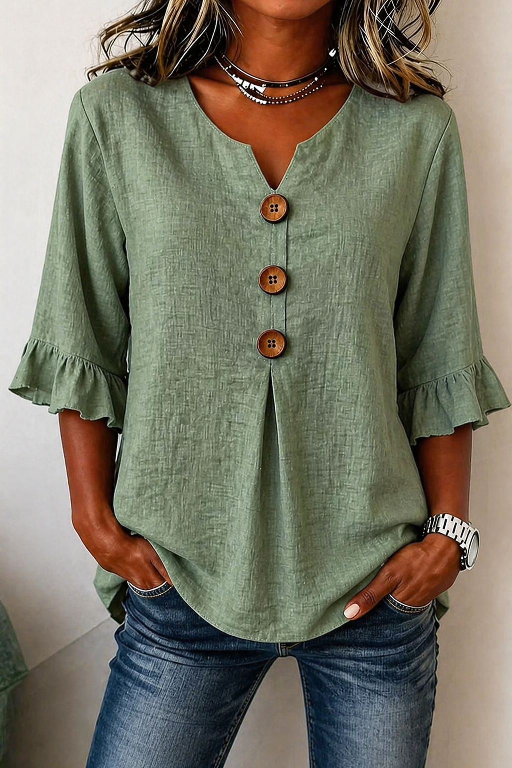 AMELIA || BLUSA LINEN CHIC