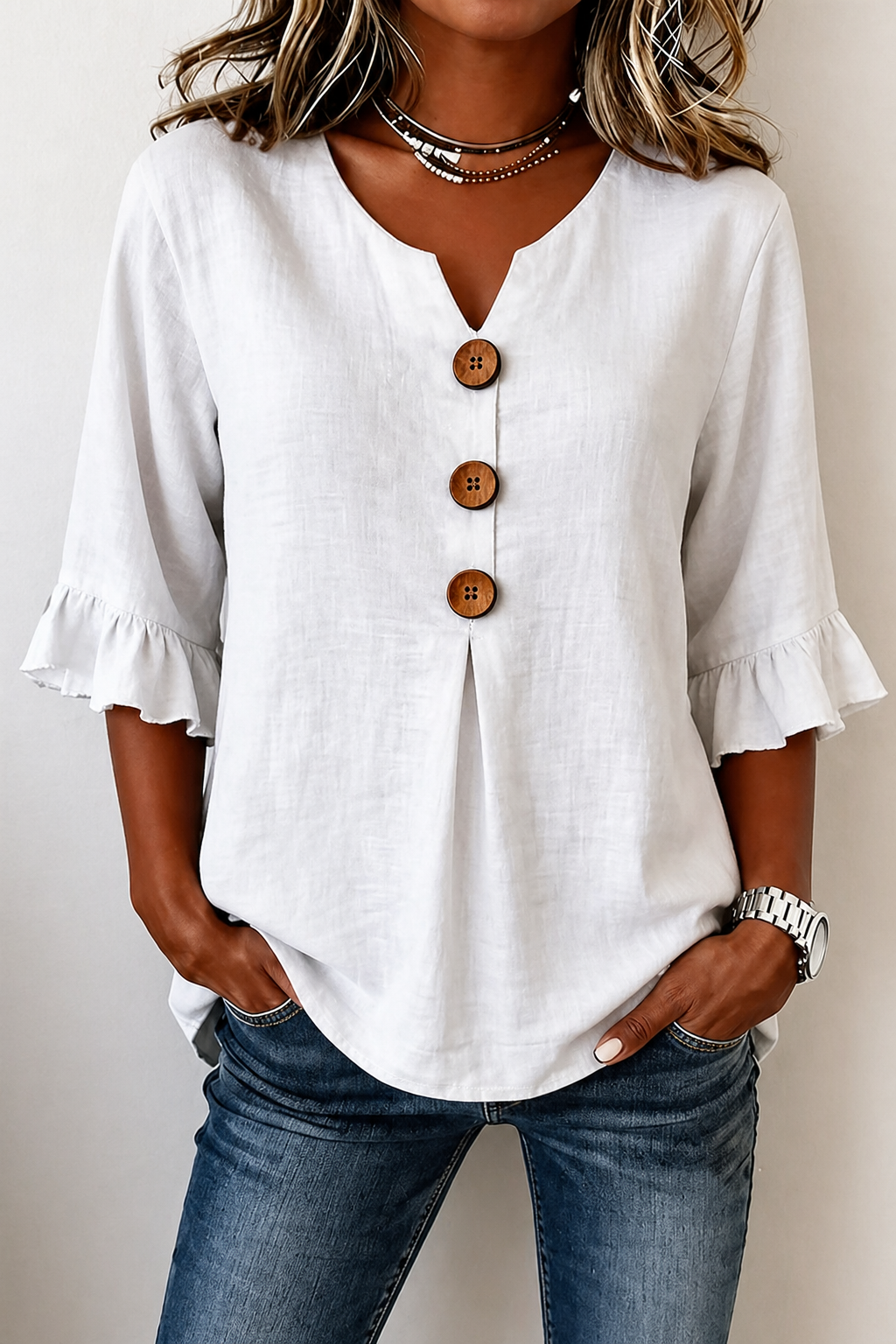 AMELIA || BLUSA LINEN CHIC
