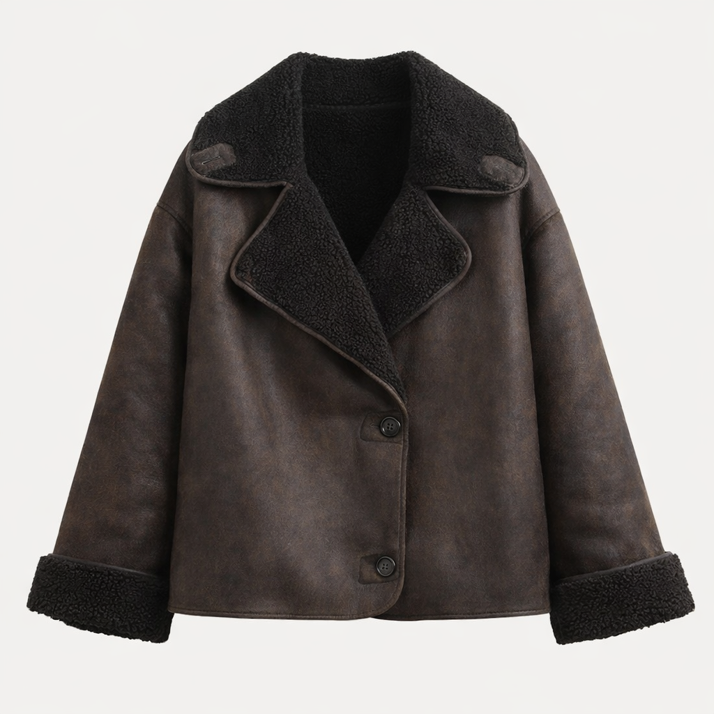 Alba || Chaqueta de Cuero con Forro Interior