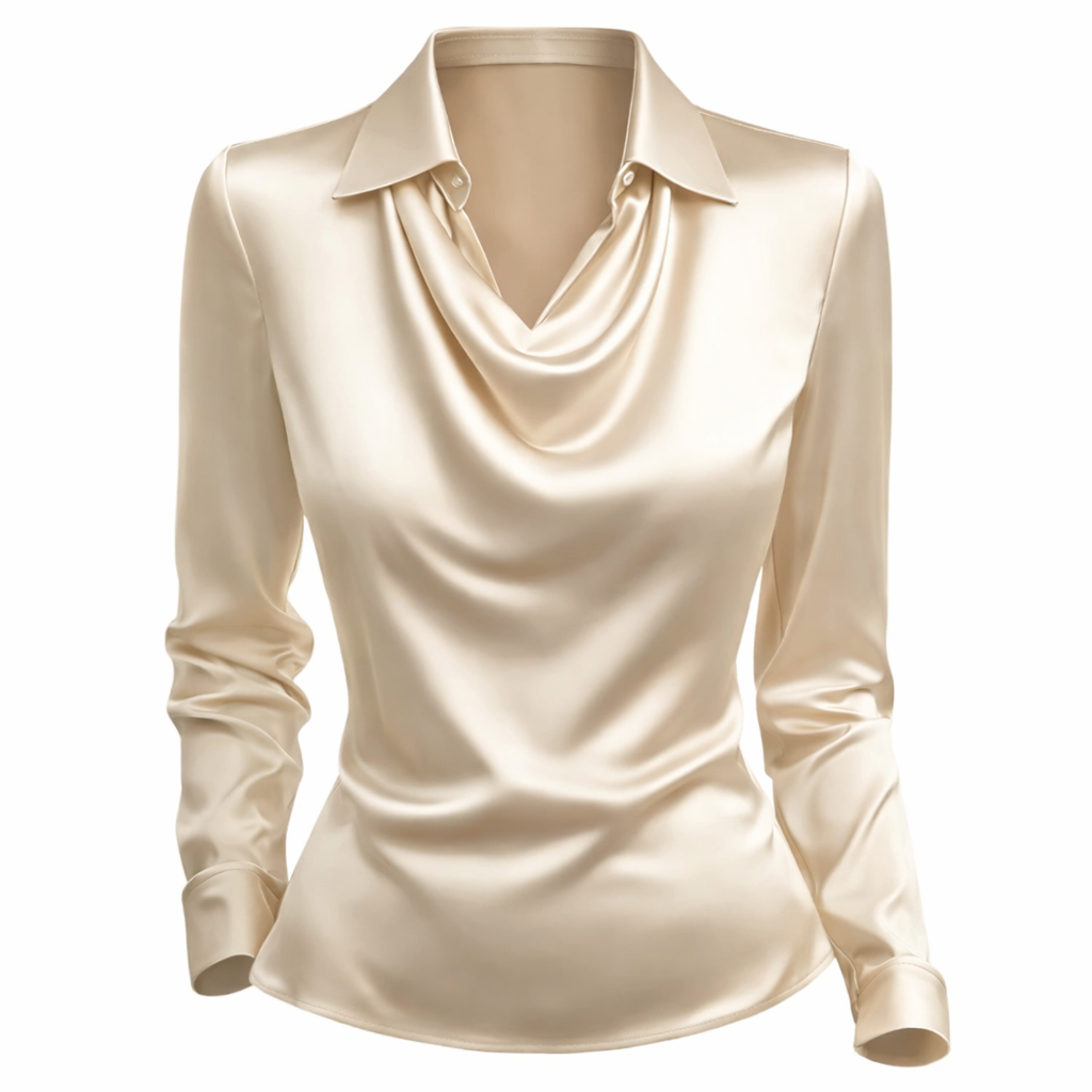 Sanna || Blusa Satinada con Cuello Elegante