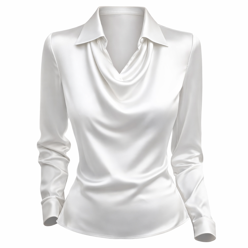 Sanna || Blusa Satinada con Cuello Elegante