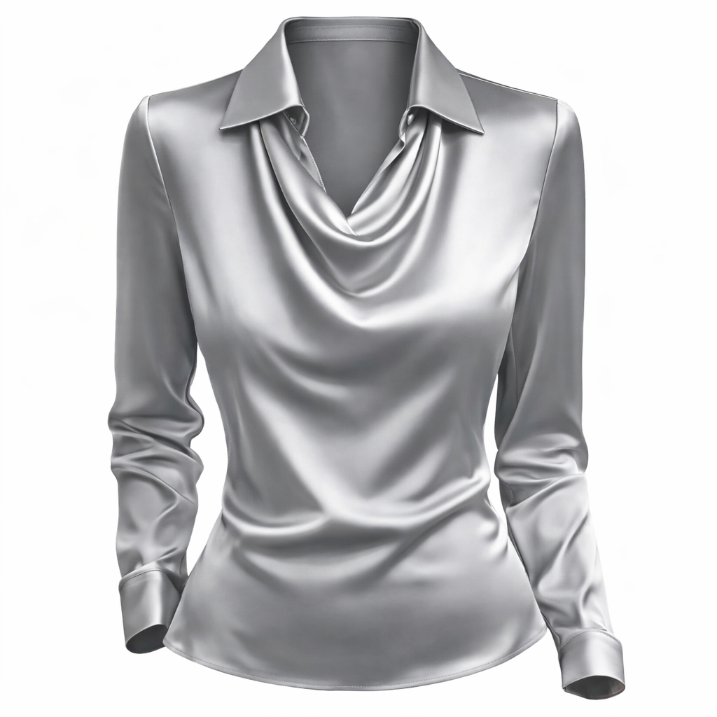 Sanna || Blusa Satinada con Cuello Elegante