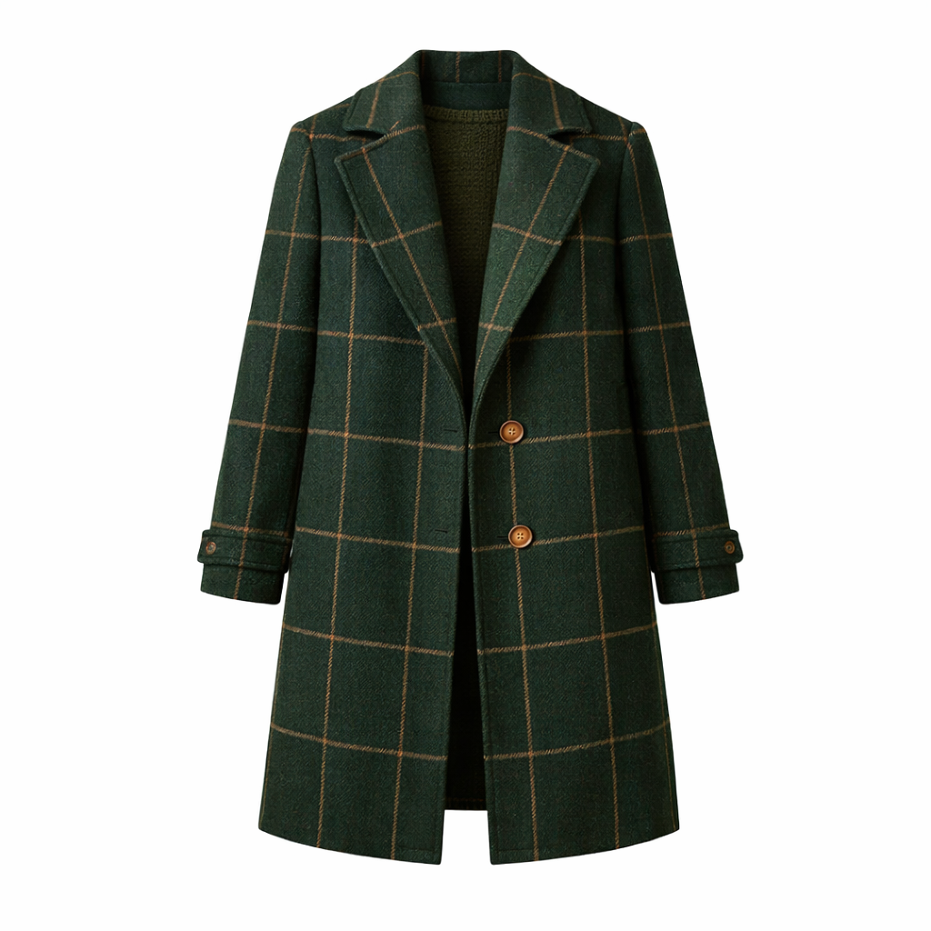 Onna || Abrigo con Estampado de Cuadros