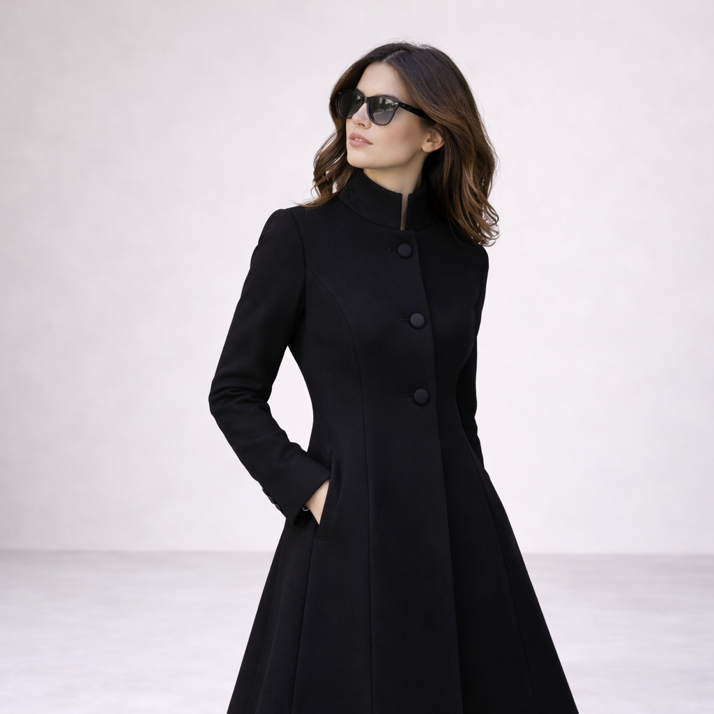 Melanie || Abrigo con Cuello Abotonado