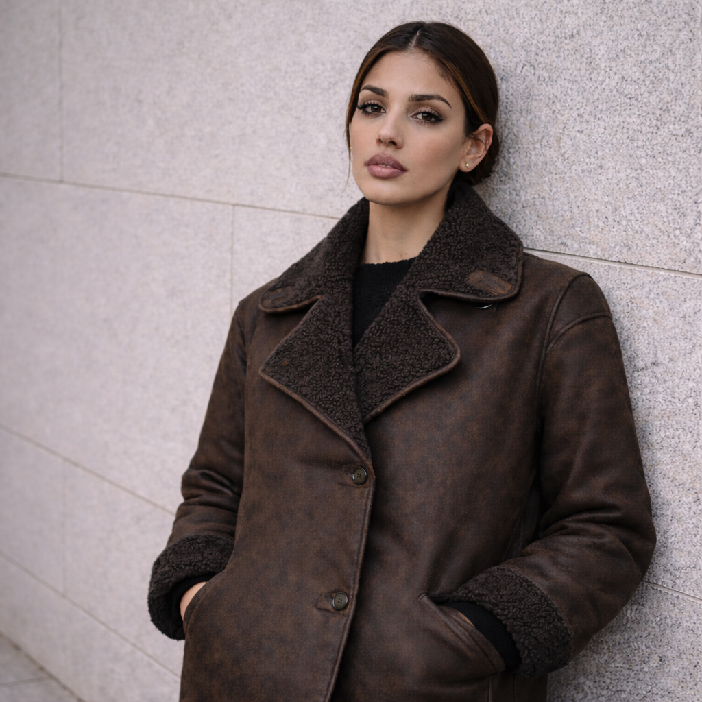 Alba || Chaqueta de Cuero con Forro Interior