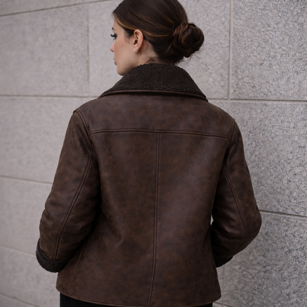 Alba || Chaqueta de Cuero con Forro Interior