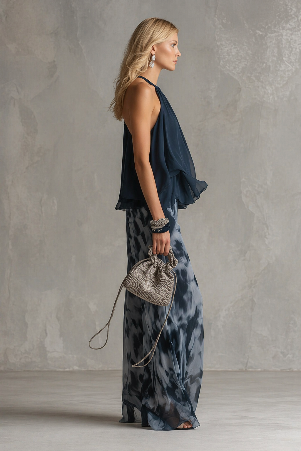 VICCA || HALTER CHIFFON SET