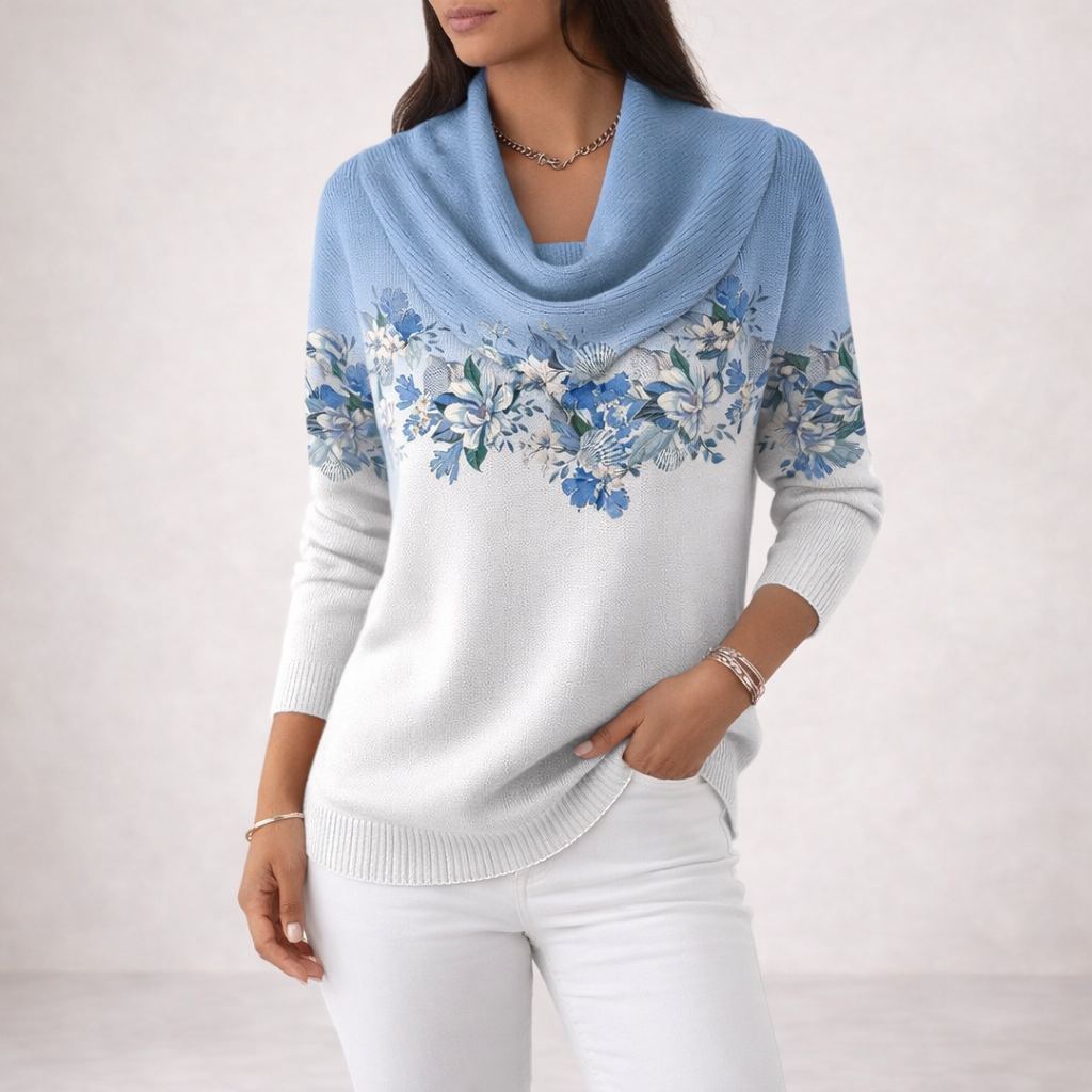 Amaya || Jersey Floral con Cuello