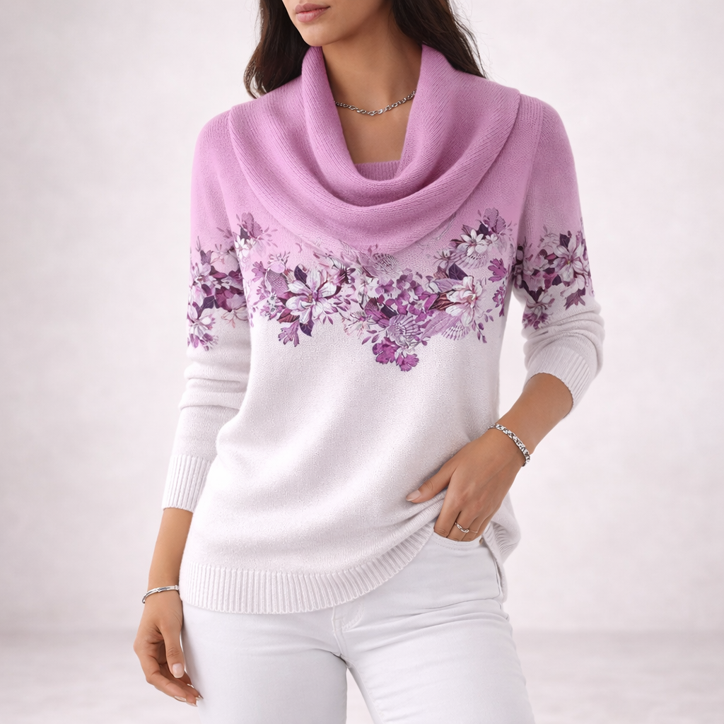 Amaya || Jersey Floral con Cuello