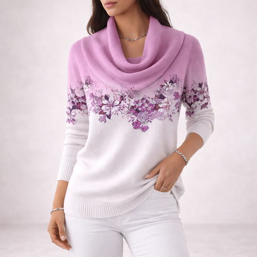 Amaya || Jersey Floral con Cuello