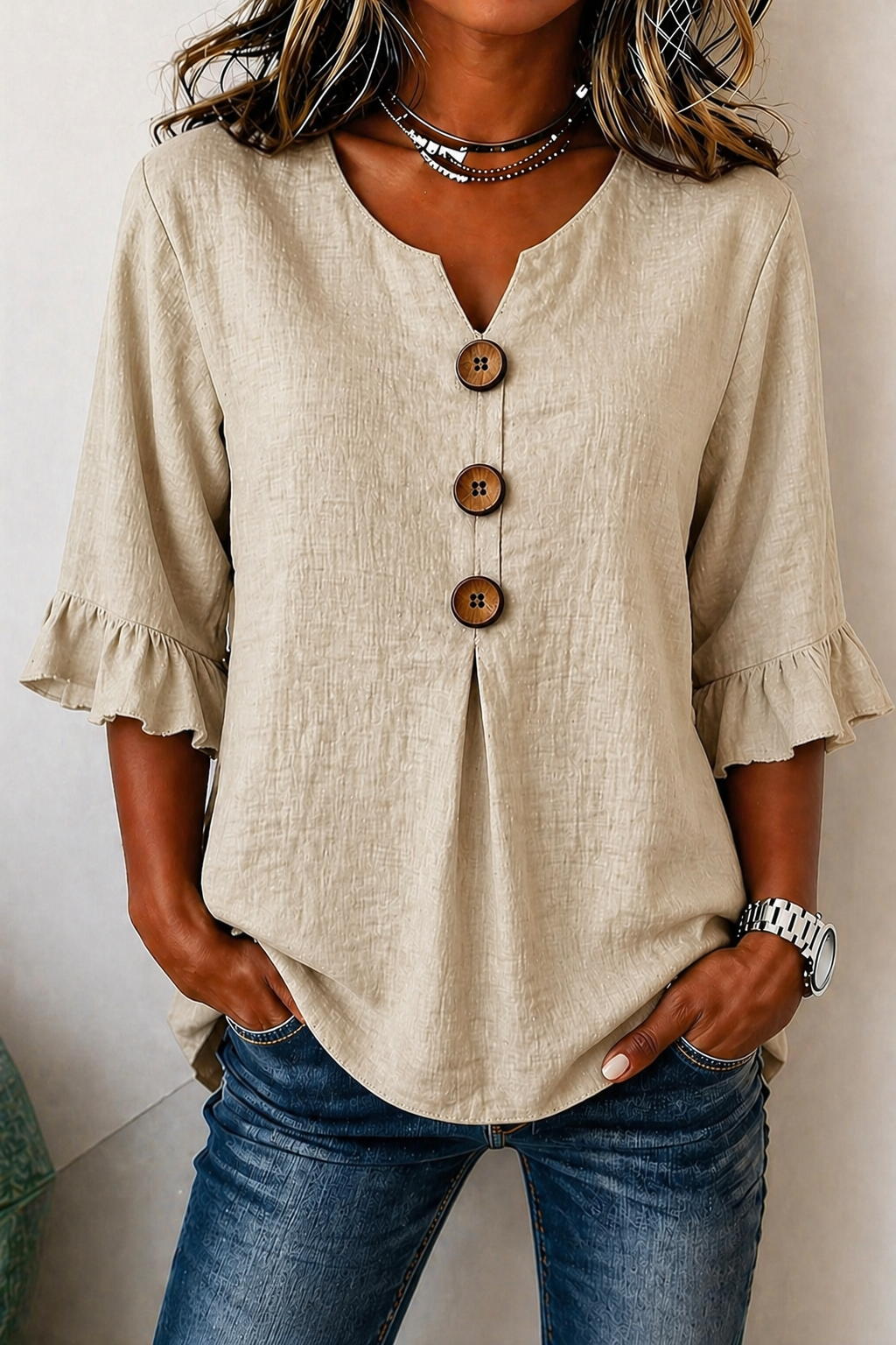 AMELIA || BLUSA LINEN CHIC