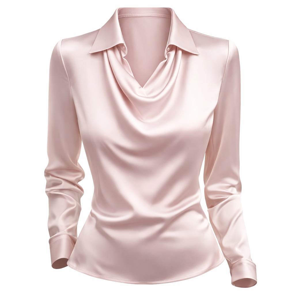 Sanna || Blusa Satinada con Cuello Elegante