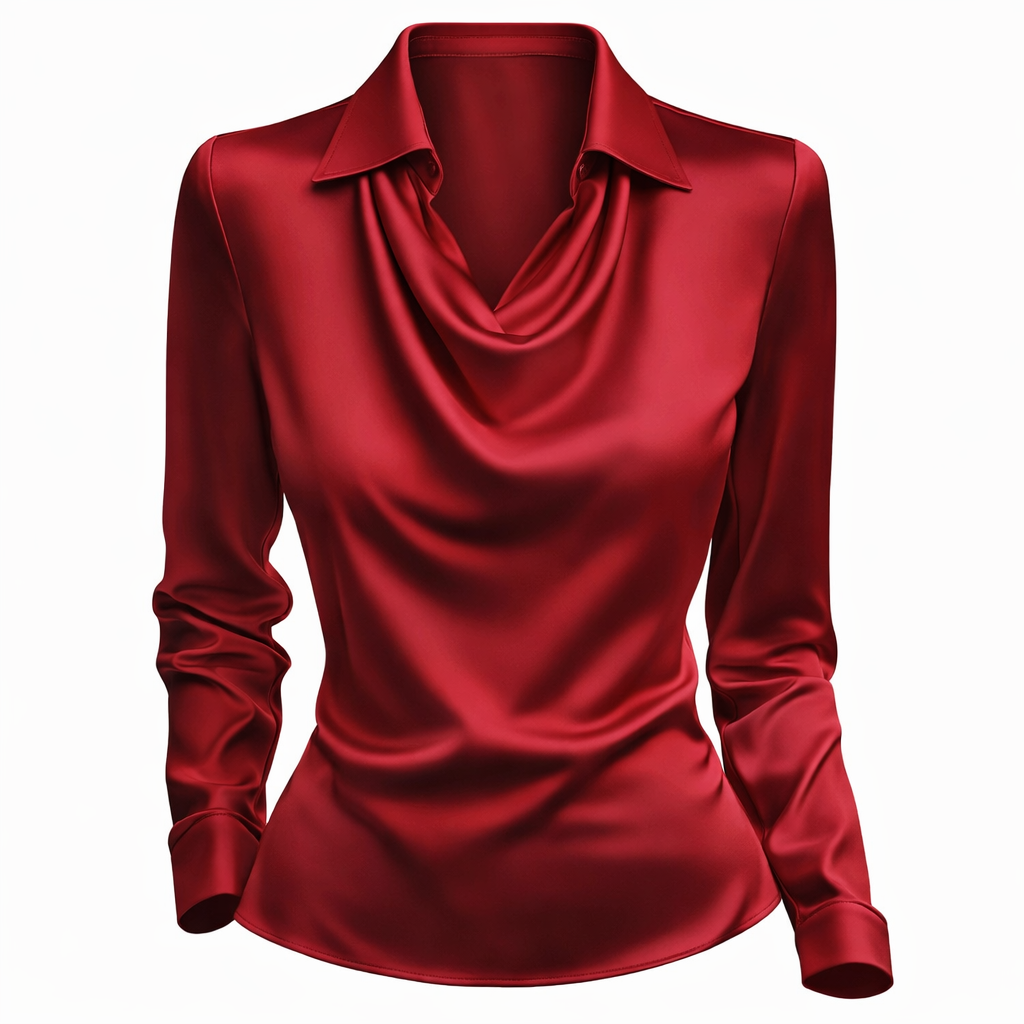 Sanna || Blusa Satinada con Cuello Elegante