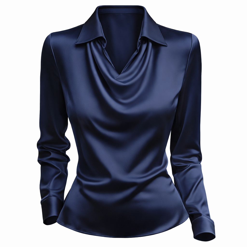 Sanna || Blusa Satinada con Cuello Elegante