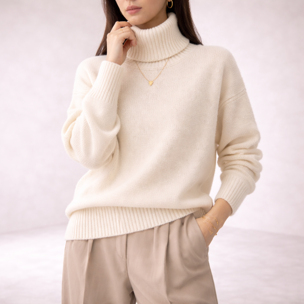Lina || Jersey Suave de Cuello Alto